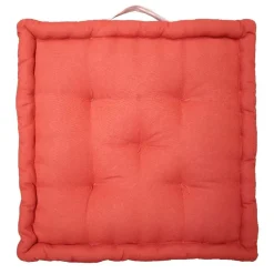 Cuscino da pavimento rosso 45x45x10 cm