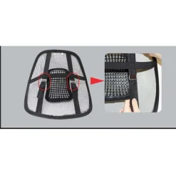 Cuscino lombare per auto relax 40x13x41 cm nero