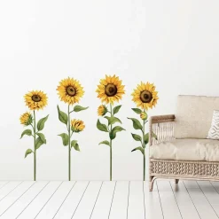 Decorazione adesiva per parete girasoli 47x65 cm
