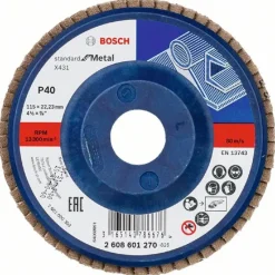 Disco lamellare Bosch X431 Standard for Metal versione dritta plastica Ø 115 mm