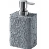Dispenser sapone Aries in resina e sabbia grigio
