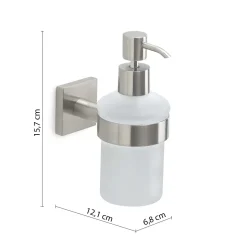 Dispenser sapone Fuji in acciaio e cromall spazzolato