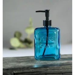 Dispenser sapone Pure Soap in vetro blu
