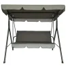 Dondolo a 3 posti in metallo e poliestere con cuscini 170x110xH151,5 cm