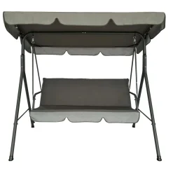 Dondolo a 3 posti in metallo e poliestere con cuscini 170x110xH151,5 cm