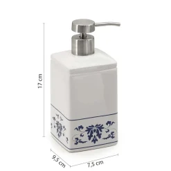 Dosasapone bagno Cixi in porcellana 450 ml bianco/blu