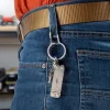 1 dualpass moschettone-portachiavi in acciaio inox 60x35x6 mm argento