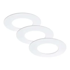 Faretti da incasso LED Flat In bianco Ø 8,5cm 5W 3 pz