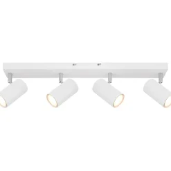 Faretto 4 luci Globo Robby 56x6x12 cm bianco