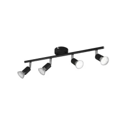 Faretto 4 luci Paris L 50 cm nero