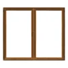 Finestra in PVC Noce 2 Ante 140 cm x 120 cm apertura a destra