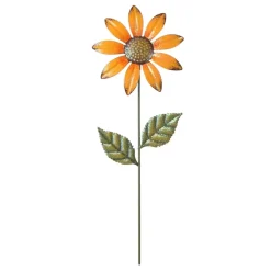 Fiore mini in metallo H46 cm giallo