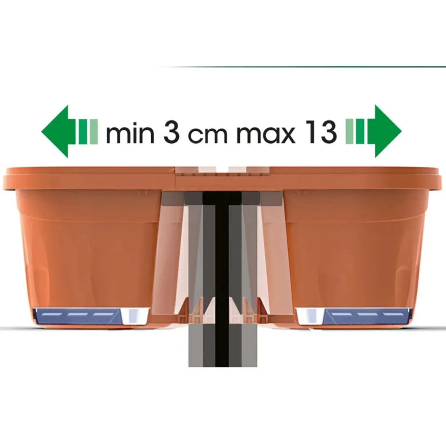 Fioriera da balcone doppia Klunia Bama 50 cm