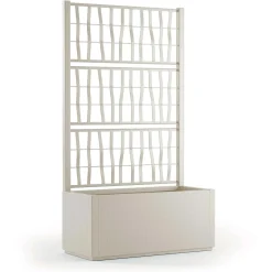 Fioriera da esterno c/grigliato Ethica in plastica gesso H140x80x36 cm