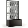 Fioriera da esterno c/grigliato Ethica in plastica grafite H140x80x36 cm
