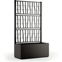 Fioriera da esterno c/grigliato Ethica in plastica grafite H140x80x36 cm