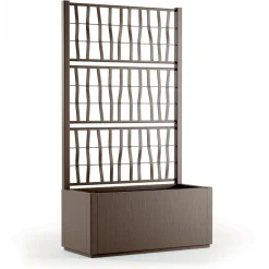 Fioriera da esterno c/grigliato Ethica in plastica tortora H140x80x36 cm