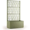Fioriera da esterno c/grigliato Ethica in plastica verde oliva H140x80x36 cm