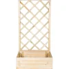 Fioriera da esterno con grigliato Basic in legno naturale 70x44x140 cm