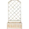 Fioriera da esterno con grigliato in legno naturale 80x39x169H cm