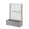 Fioriera da esterno con grigliato Stefanplast plastica Stone Grey 100x43x142 cm