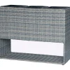 Fioriera da esterno rialzata Wicker in vimini 60x28x83 cm grigio chiaro