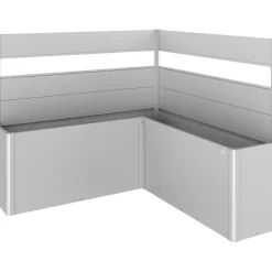 Fioriera frangivista Belvedere Biohort a L con vetro 200 cm Argento met 2 pz