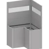 Fioriera frangivista Belvedere Biohort a L con vetro 100 cm Argento met 2 pz