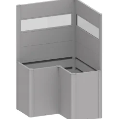 Fioriera frangivista Belvedere Biohort a L con vetro 100 cm Argento met 2 pz