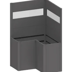Fioriera frangivista Belvedere Biohort a L con vetro 100 cm Grigio sc met 2 pz