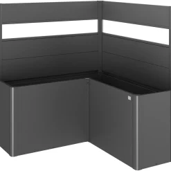 Fioriera frangivista Belvedere Biohort a L con vetro 150 cm Grigio sc met 2 pz
