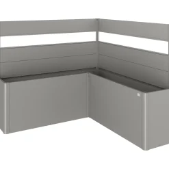 Fioriera frangivista Belvedere Biohort a L con vetro 200 cm Gri quarz met 2 pz