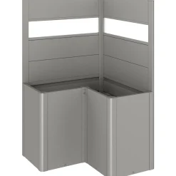 Fioriera frangivista Belvedere Biohort a L con vetro 100 cm Gri quarz met 2 pz