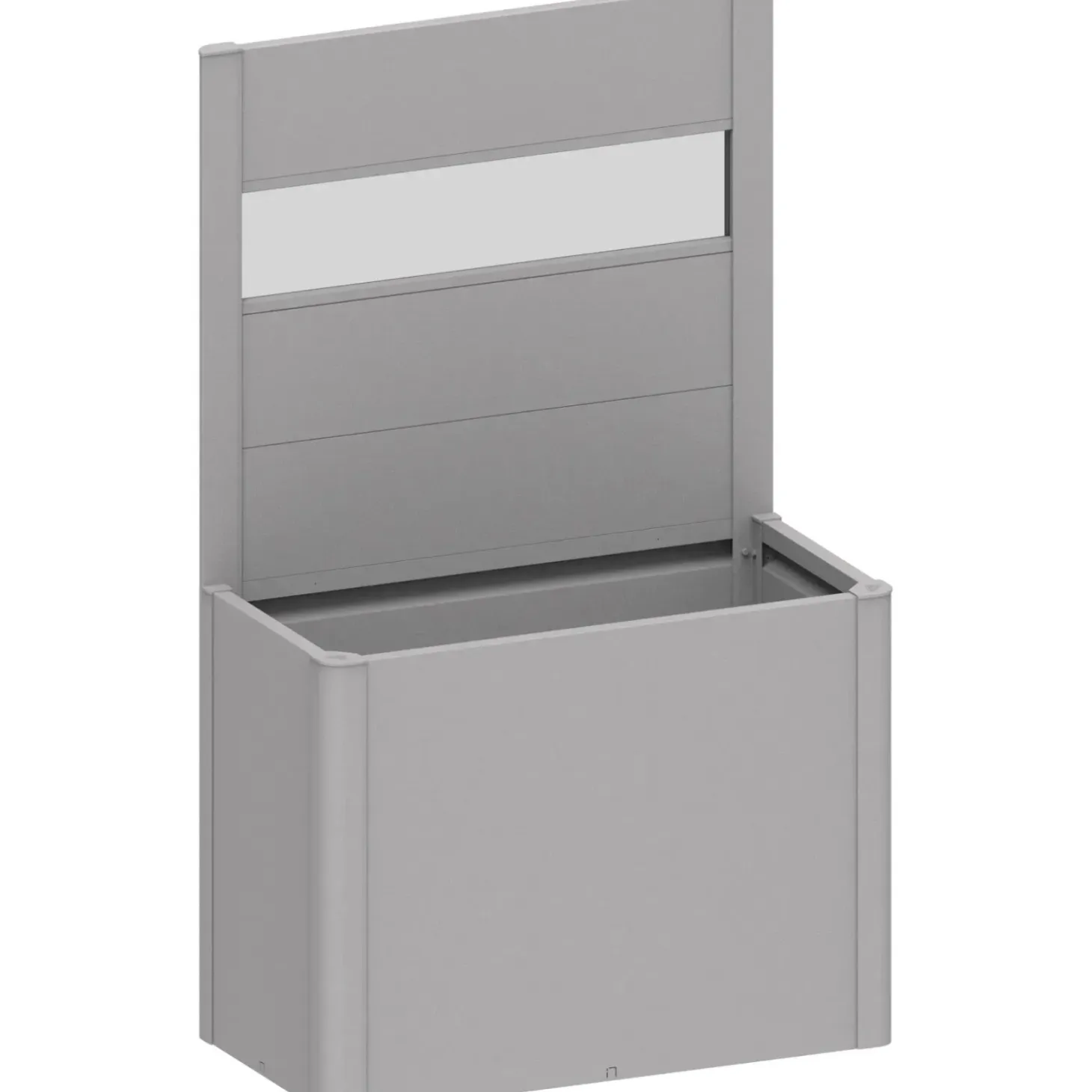 Fioriera frangivista Belvedere Biohort con vetro acrilico 100 cm Argento met