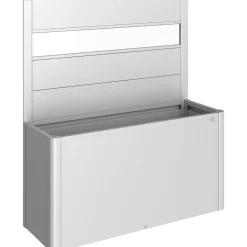 Fioriera frangivista Belvedere Biohort con vetro acrilico 150 cm Argento met