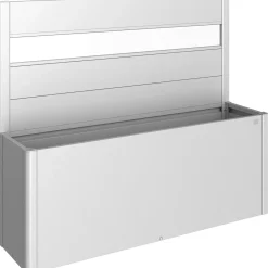 Fioriera frangivista Belvedere Biohort con vetro acrilico 200 cm Argento met