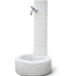Fontana da giardino Arnosto in cemento bianco H 81 cm