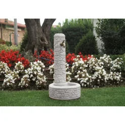Fontana da giardino Arnosto in cemento grigio H 81 cm