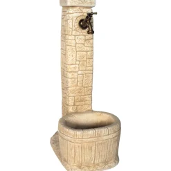 Fontana da giardino Vedovella Lucca in cemento nocciola H 78 cm