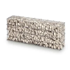 Gabbione in metallo decorativo e contenitivo 100x25x100 cm