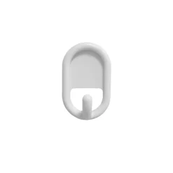 Gancio adesivo in plastica ovale bianco 45 x 30 x 6 mm set da 2