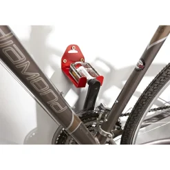 Gancio bici muro da pedale 12,5x8x7,7 cm rosso