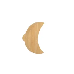 Gancio in legno di faggio luna L 6 x H 9,3 x P 3,5 cm