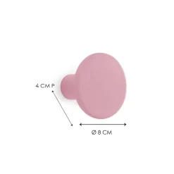 Gancio in poliresina rotondo colore rosa diametro 8 cm