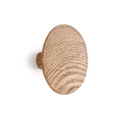 Gancio in poliresina rotondo effetto legno diametro 8 cm