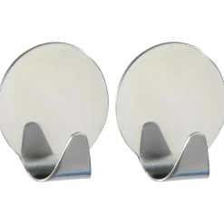 Gancio porta asciugamani autoadesivo rotondi Wenko acciaio lucido 2 pz