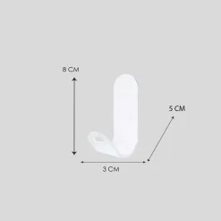 Gancio 1 posto in alluminio bianco L 3 x H 8 x P 4 cm