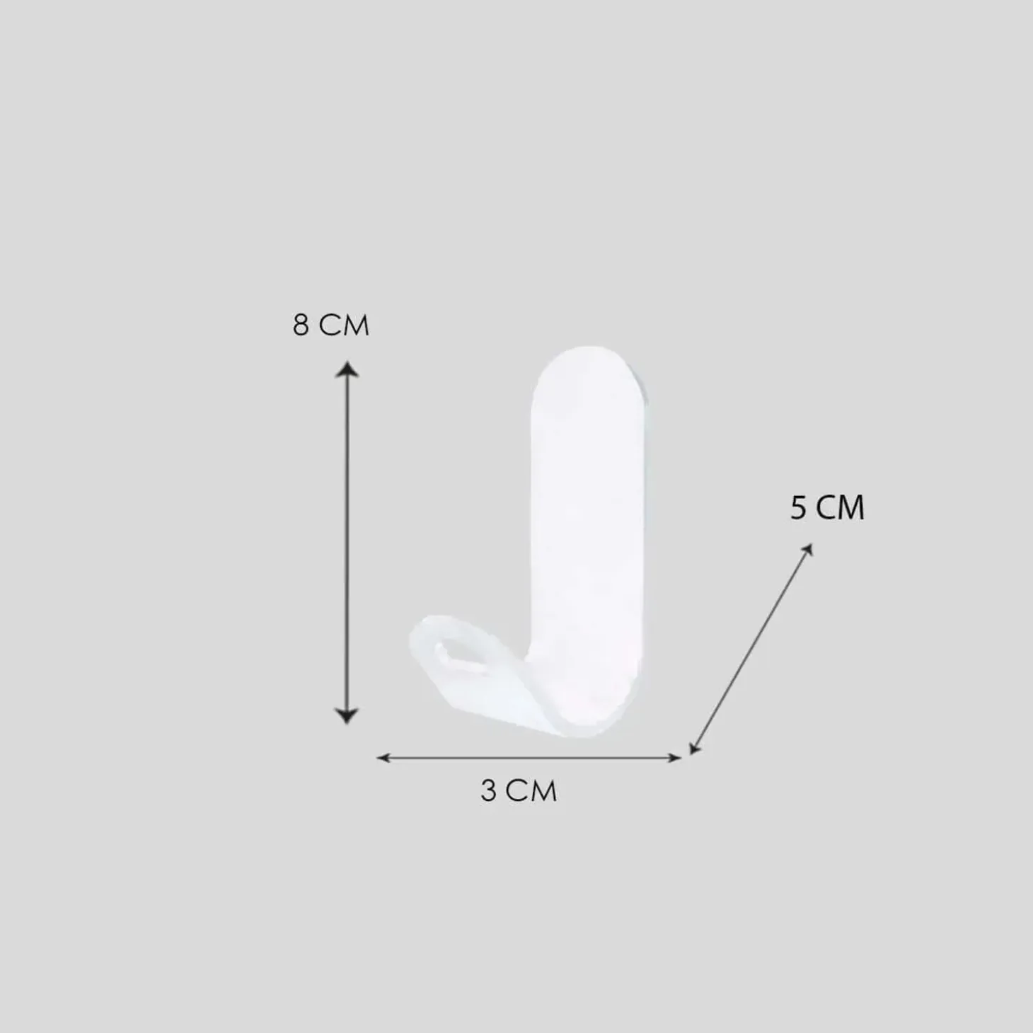 Gancio 1 posto in alluminio bianco L 3 x H 8 x P 4 cm