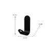Gancio 1 posto in alluminio nero opaco L 3 x H 8 x P 4 cm