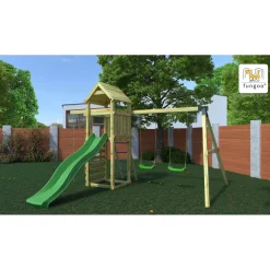 Gioco da giardino Gaia con scivolo e altalene 380x381xh252 cm